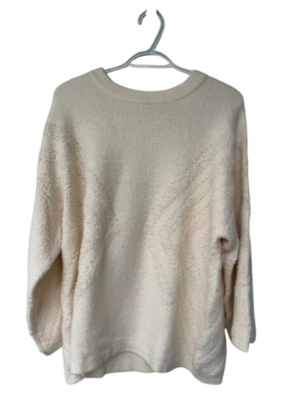 Promesa oversized crew neck knit sweater cream women's size M